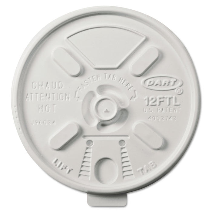 Vented Foam Lids for 10-14 oz Foam Cups, Lift n' Lock Lid