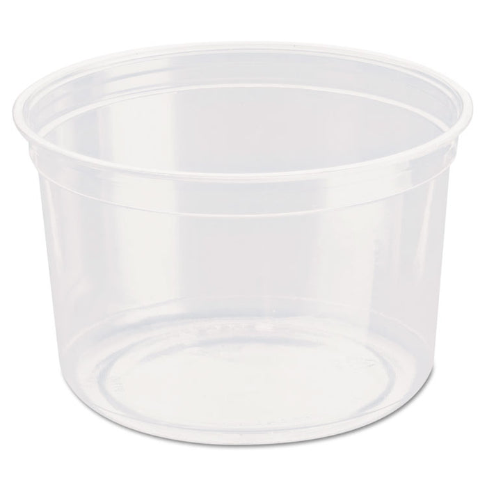 Bare Eco-Forward RPET Deli Containers, 16 oz, 4.6" Diameter x 3"h, Clear, Plastic, 500/Carton