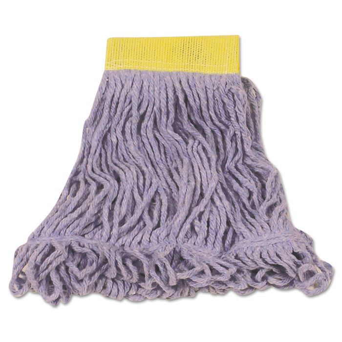 Super Stitch Looped-End Wet Mop Head, Cotton/Synthetic, Small Size, Blue