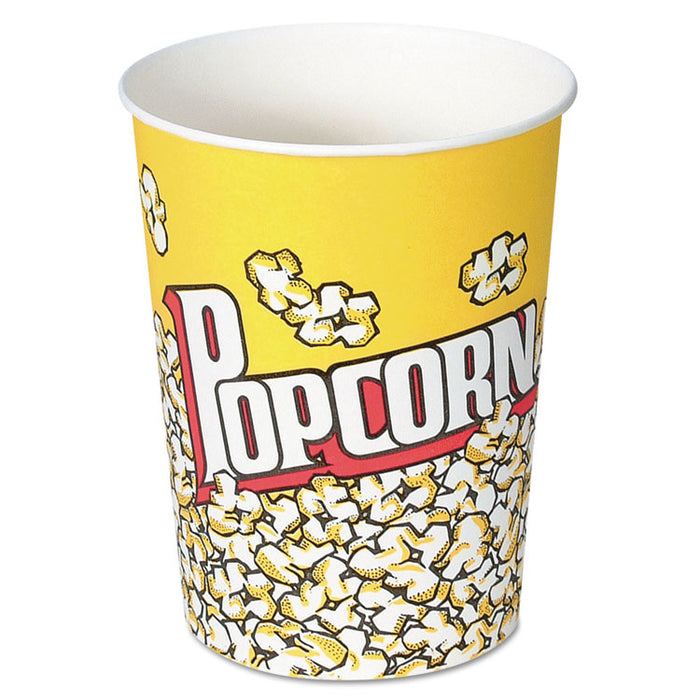 Paper Popcorn Cup, 32 oz, Popcorn Design, 50/Pack