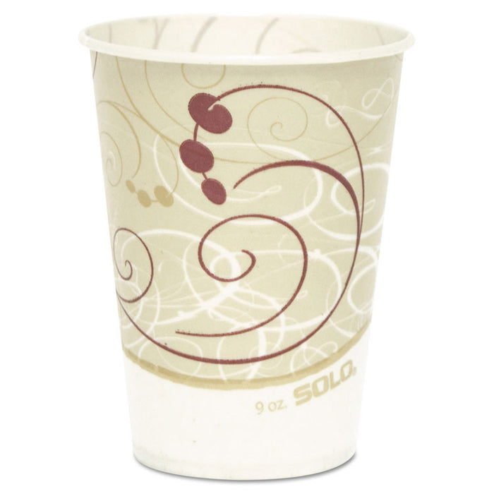 Symphony Design Wax-Coated Paper Cold Cup,  9 oz, Beige/White, 100/Sleeve, 20 Sleeves/Carton