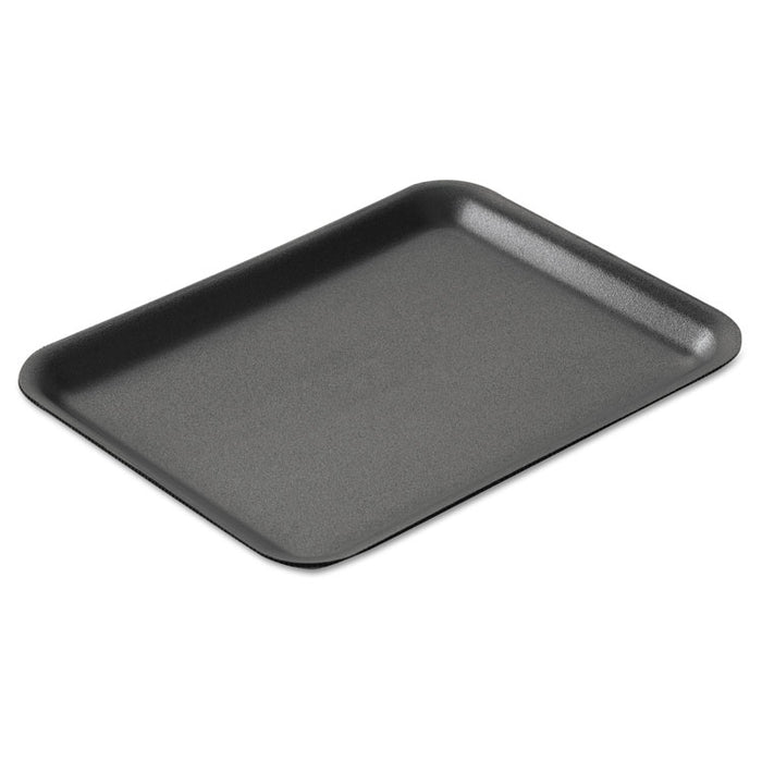 Supermarket Trays, Black, Foam, 9 1/4 x 7 1/4 x 1 1/8, 125/Bag, 4 Bags/Carton