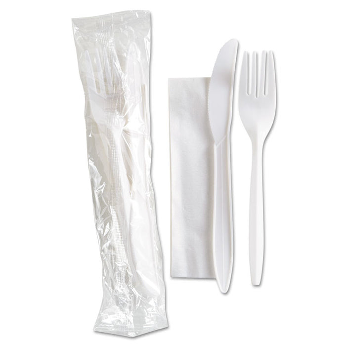 WraPolypropyleneed Cutlery Kit w/Fork, Knife and Napkin, Individually WraPolypropyleneed, 500/Carton