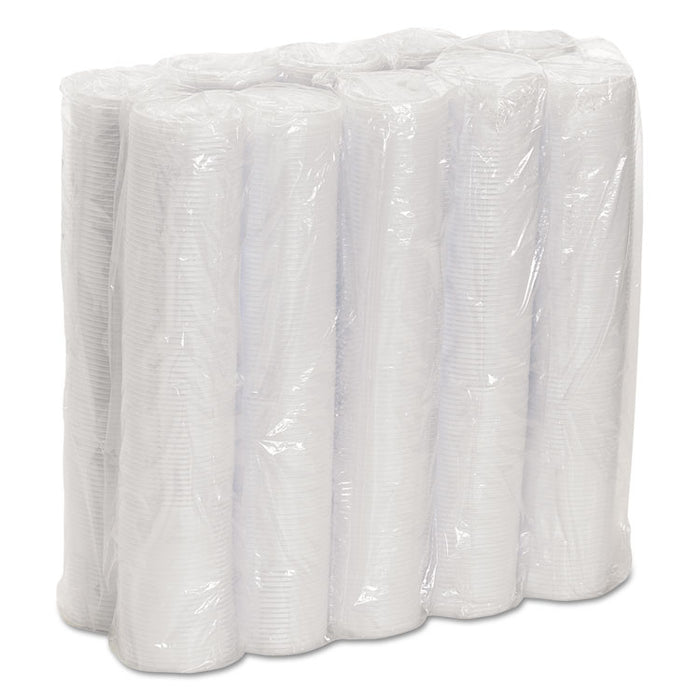 Plastic Lids for Hot Drink Cups, 10oz, White, 1000/Carton