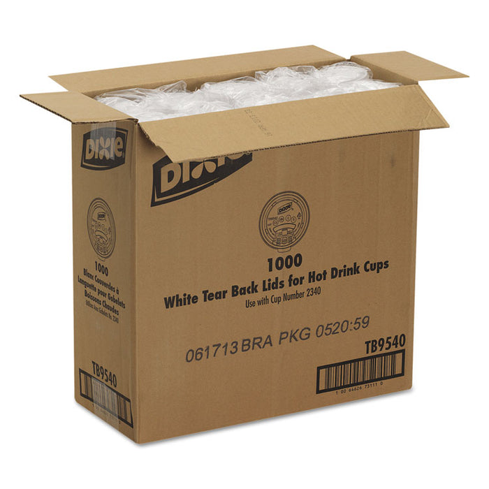 Plastic Lids for Hot Drink Cups, 10oz, White, 1000/Carton