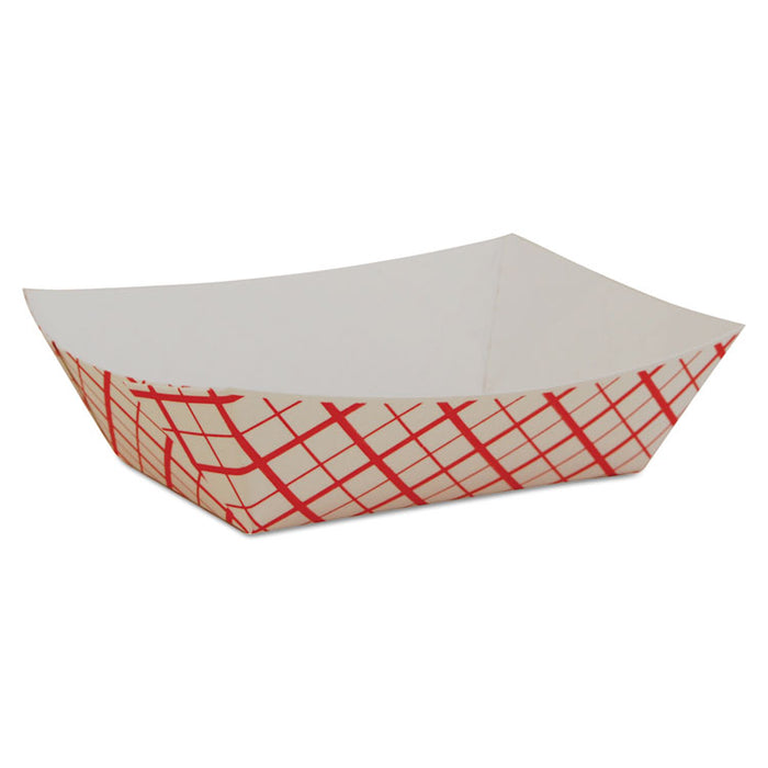 Paper Food Baskets, 0.5 lb Capacity, 4.58 x 3.2 x 1.25, Red/White Checkerboard, 1,000/Carton
