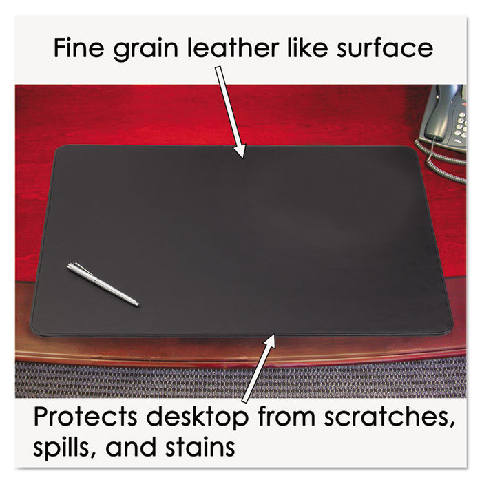 Sagamore Desk Pad w/Decorative Stitching, 38 x 24, Black