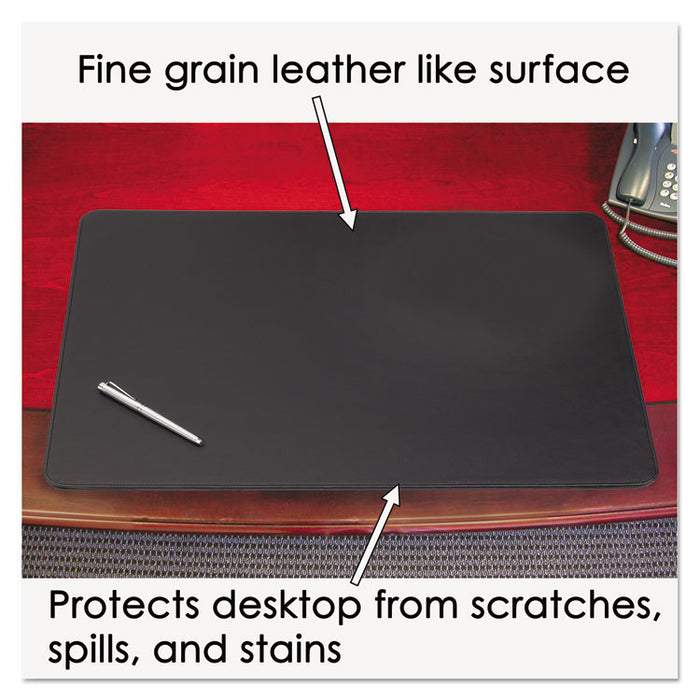 Sagamore Desk Pad w/Decorative Stitching, 24 x 19, Black