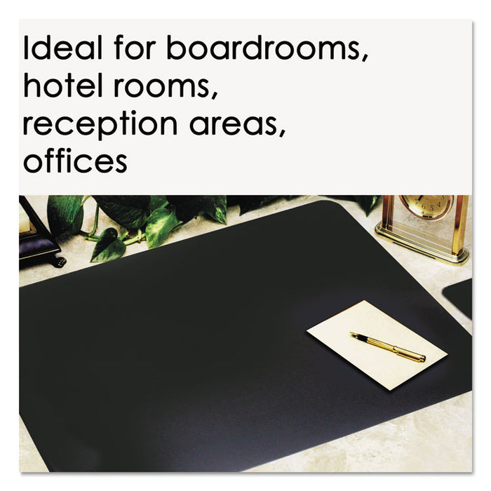 Leather Desk Pad with Coaster, 20 x 36, Black