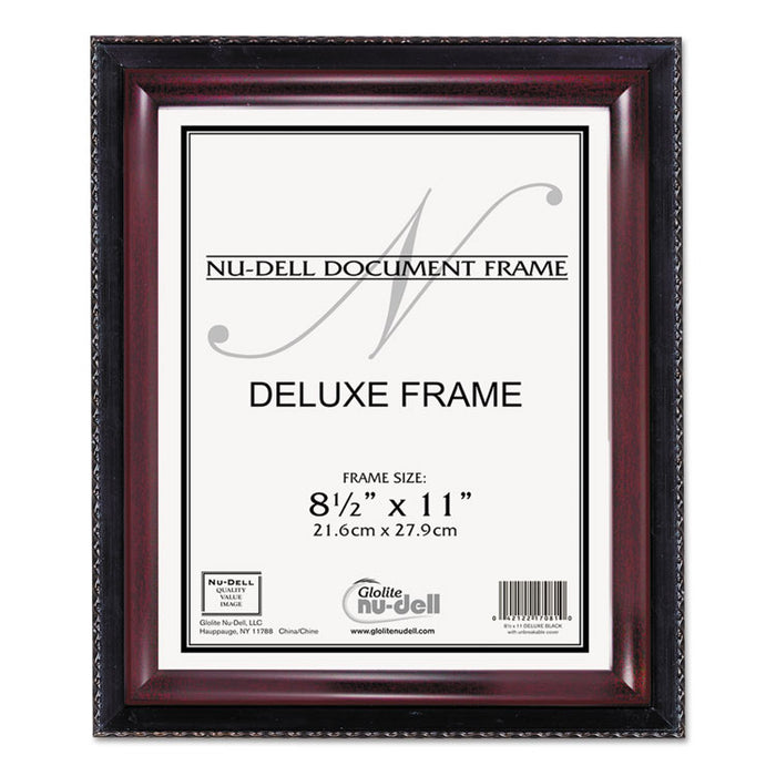Executive Document Frame, Plastic, 8-1/2 x 11, Black/Mahogany