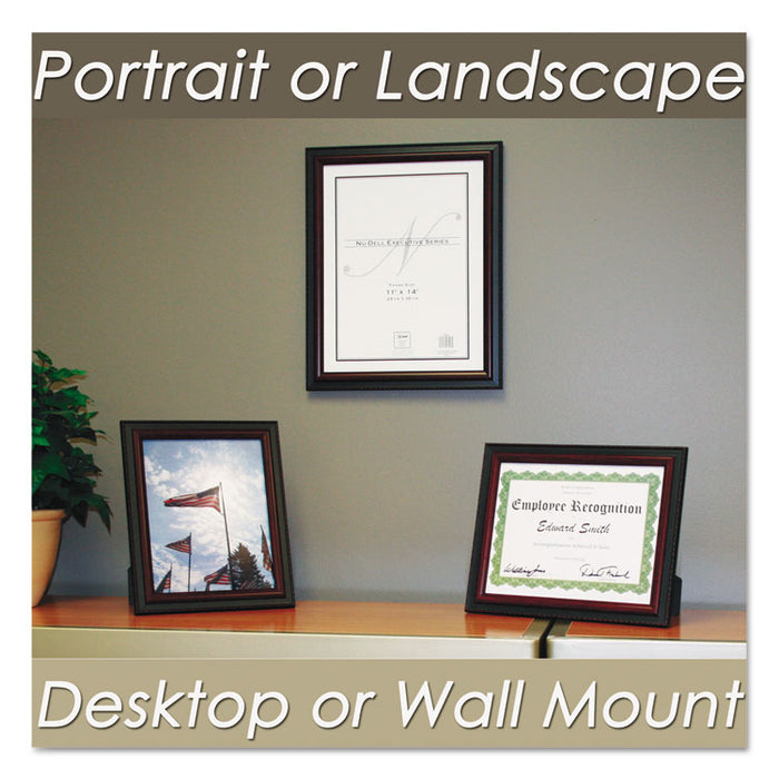 Executive Document Frame, Plastic, 8 x 10, Black/Mahogany