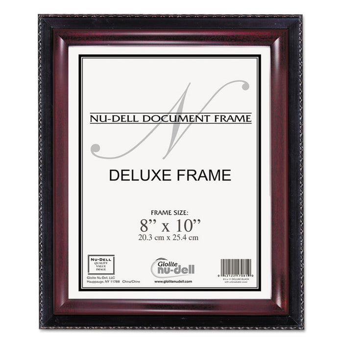 Executive Document Frame, Plastic, 8 x 10, Black/Mahogany
