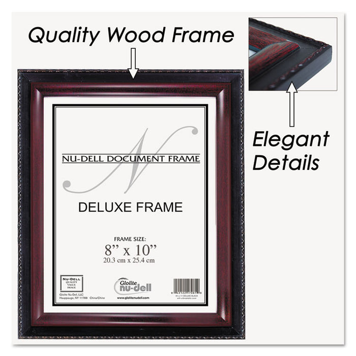 Executive Document Frame, Plastic, 8 x 10, Black/Mahogany