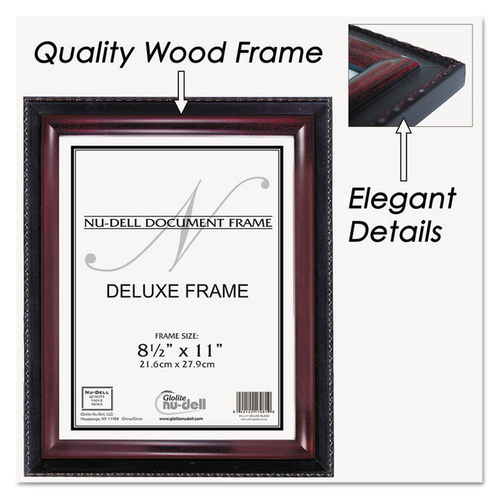 Executive Document Frame, Plastic, 8-1/2 x 11, Black/Mahogany