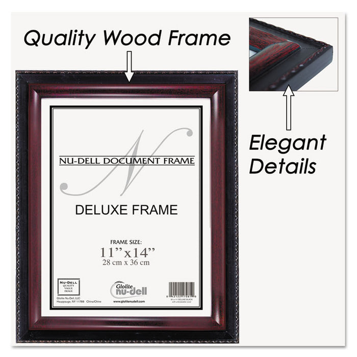 Executive Document Frame, Plastic, 11 x 14, Black/Mahogany