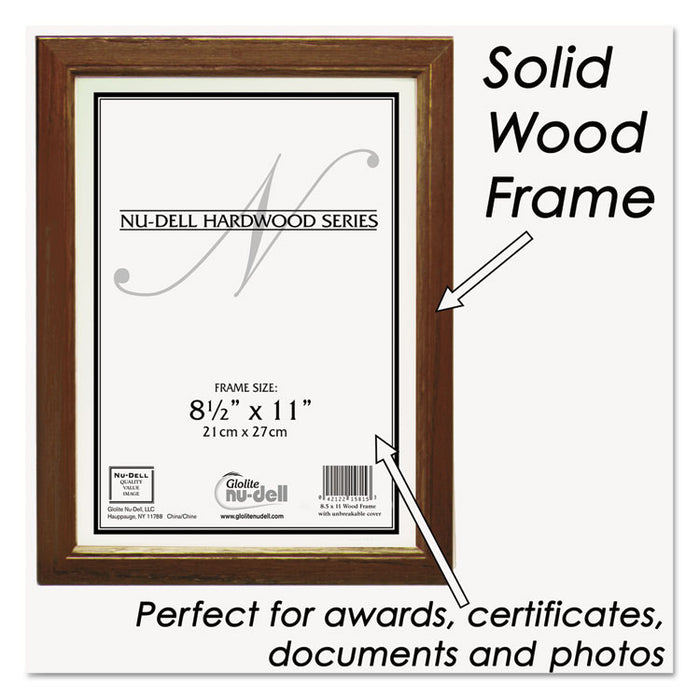 Solid Oak Hardwood Frame, 8.5 x 11, Walnut Finish