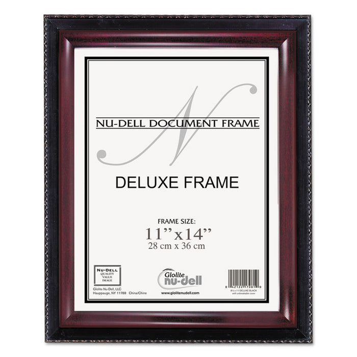 Executive Document Frame, Plastic, 11 x 14, Black/Mahogany
