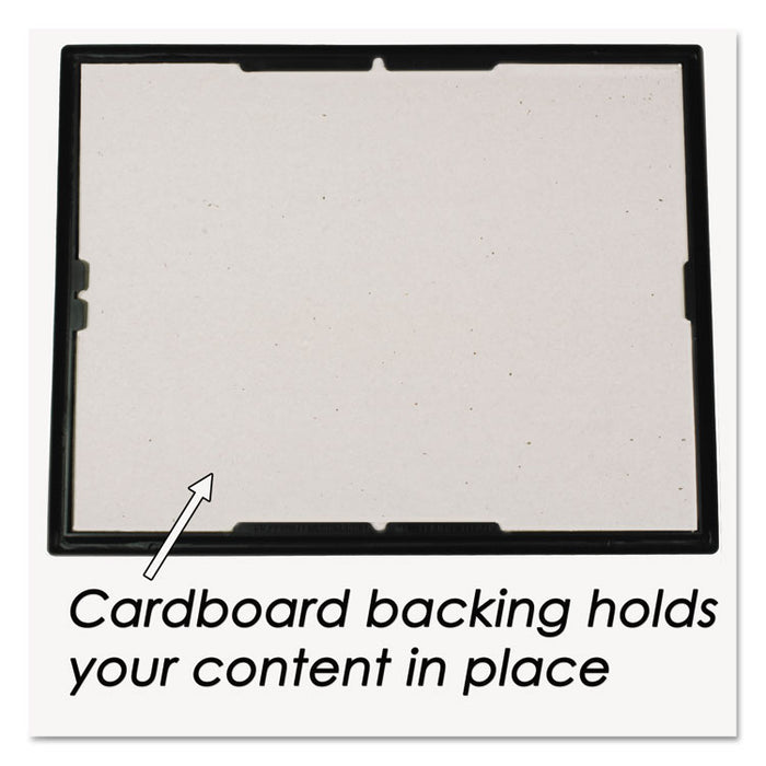 EZ Mount Document Frame with Trim Accent and Plastic Face, Plastic, 8.5 x 11 Insert, Black/Gold, 18/Carton