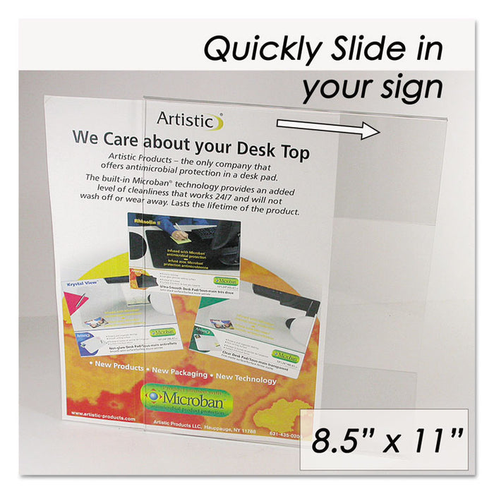 Clear Plastic Sign Holder, All-Purpose, 8.5 x 11