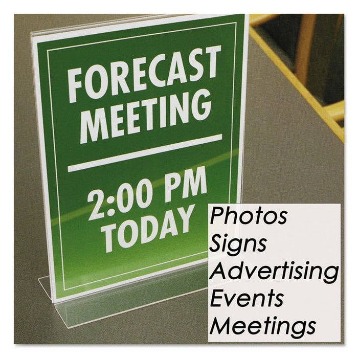 Clear Plastic Sign Holder, Stand-Up, 8 1/2 x 11