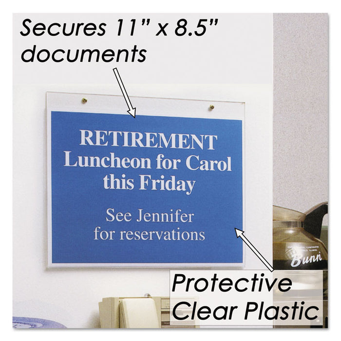 Clear Plastic Sign Holder, Wall Mount, 11 X 8 1/2