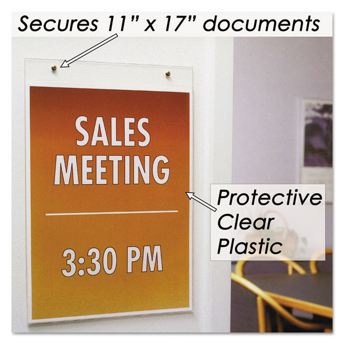 Clear Plastic Sign Holder, Wall Mount, 11 x 17