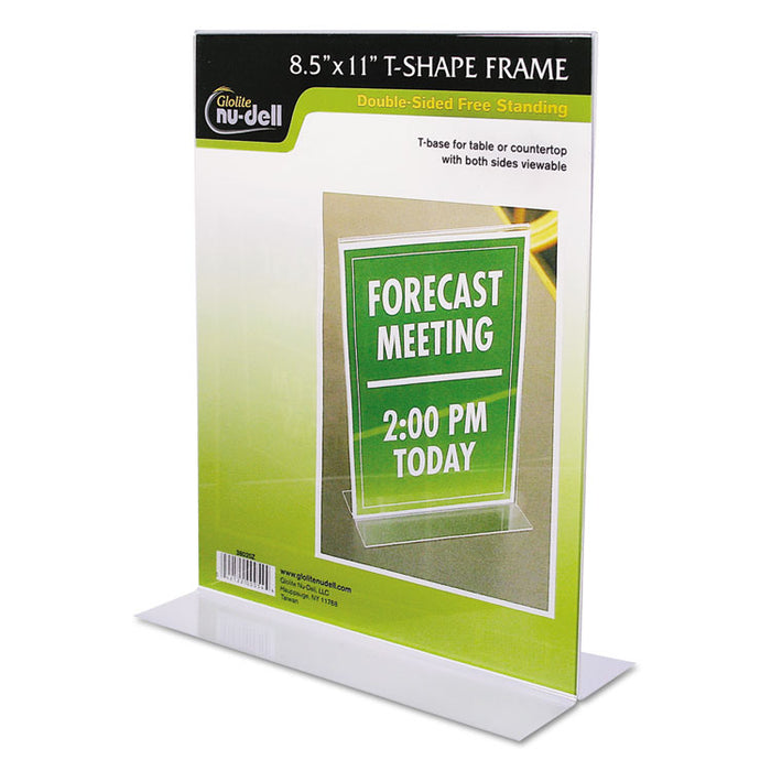 Clear Plastic Sign Holder, Stand-Up, 8 1/2 x 11