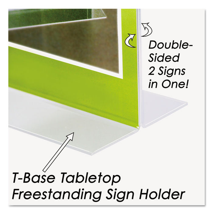 Clear Plastic Sign Holder, Stand-Up, 8 1/2 x 11