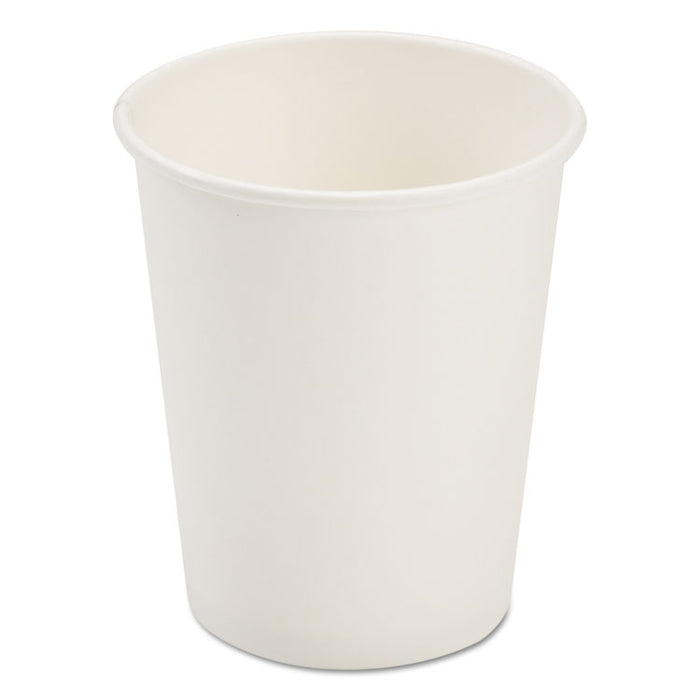Dopaco Paper Hot Cups, 8 oz, White, 50/Bag, 20 Bags/Carton