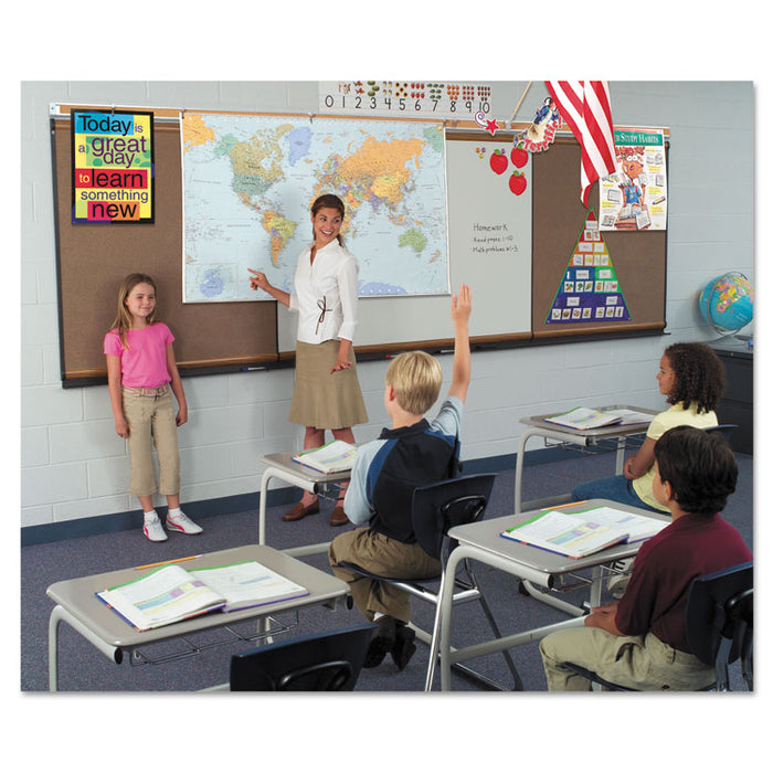 Map Rail, Heavy-Gauge Anodized Aluminum, Natural Cork Insert, 1 x 72