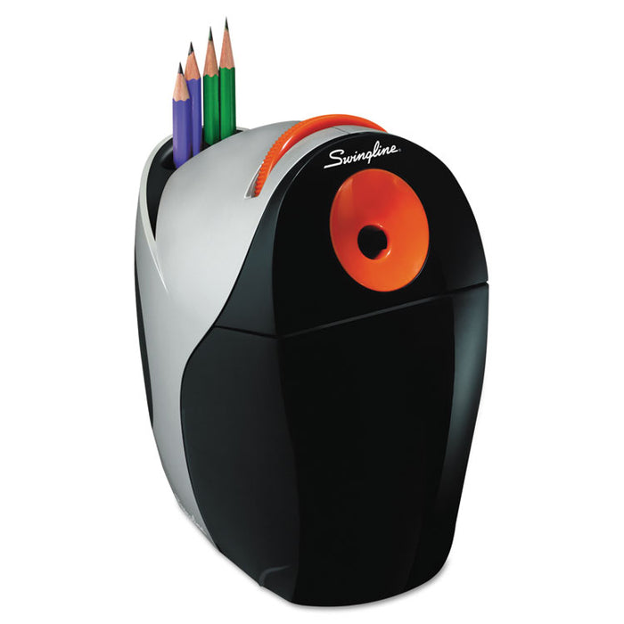 Optima Electric Pencil Sharpener, AC-Powered, 5" x 8.7" x 8", Gray/Orange