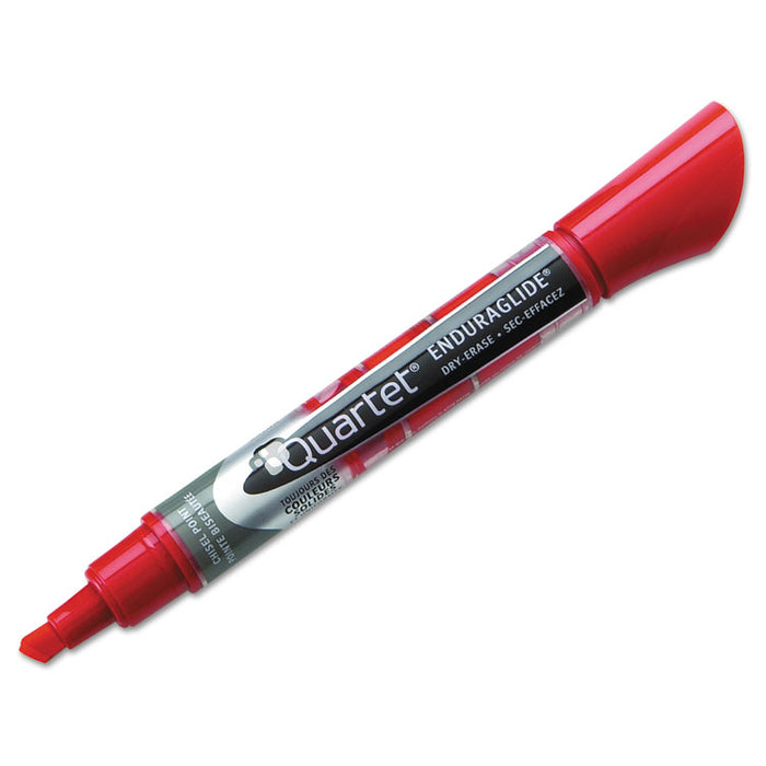 EnduraGlide Dry Erase Marker, Broad Chisel Tip, Red, Dozen