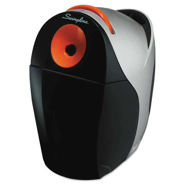 Optima Electric Pencil Sharpener, AC-Powered, 5" x 8.7" x 8", Gray/Orange