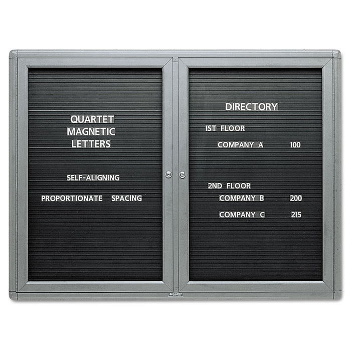 Enclosed Magnetic Directory, 48 x 36, Black Surface, Graphite Aluminum Frame