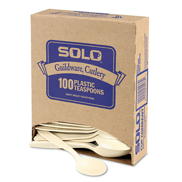 Sweetheart Guildware Polystyrene Teaspoons, Champagne, 100/Box, 10 Boxes/Carton