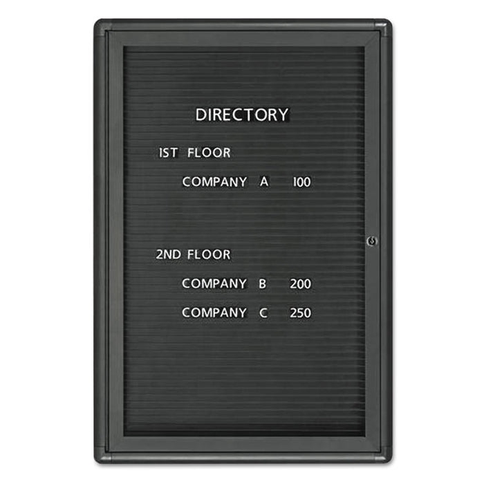 Enclosed Magnetic Directory, 24 x 36, Black Surface, Graphite Aluminum Frame