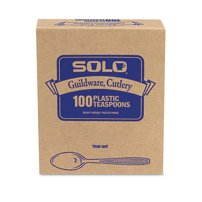 Sweetheart Guildware Polystyrene Teaspoons, Champagne, 100/Box, 10 Boxes/Carton