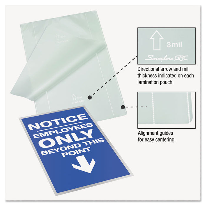 EZUse Thermal Laminating Pouches, 5 mil, 11.5" x 17.5", Gloss Clear, 100/Box