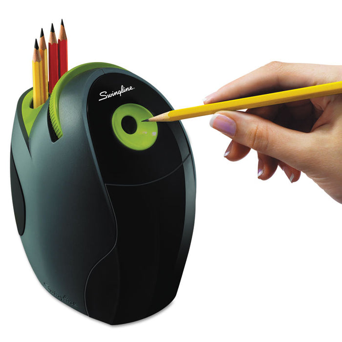 SpeedPro Electric Pencil Sharpener, AC-Powered, 5.2" x 8" x 7.7", Graphite/Green