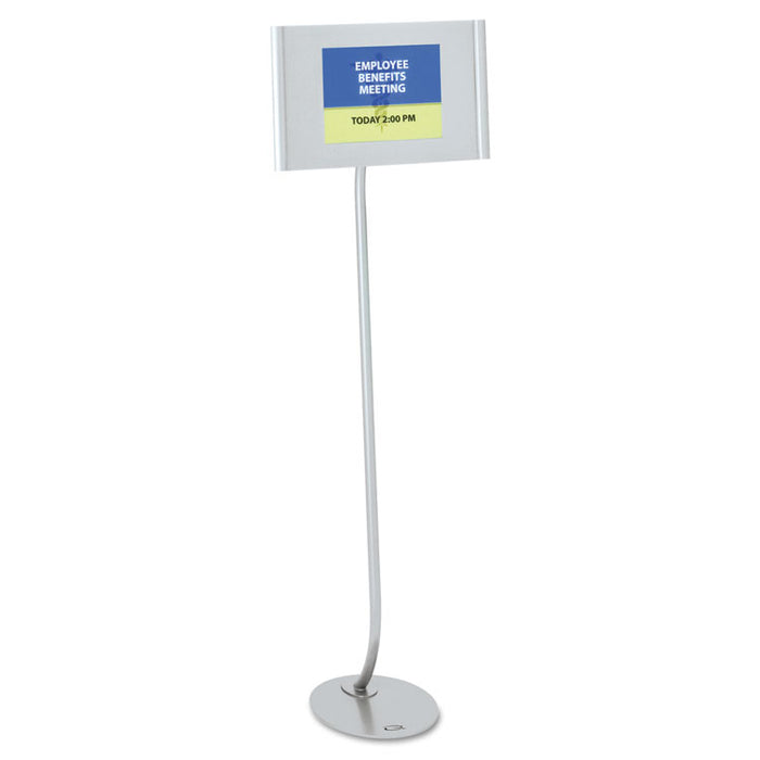 Designer Sign Stand, Silver Aluminum Frame, 11 x 17