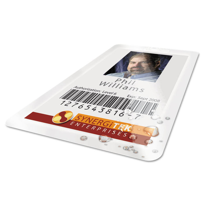 UltraClear Thermal Laminating Pouches, 7 mil, 2.56" x 3.75", Gloss Clear, 100/Box