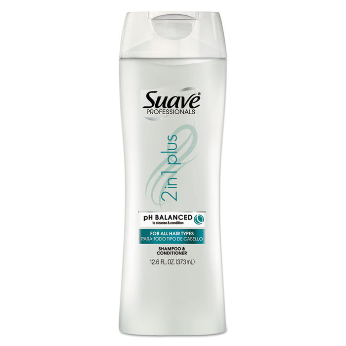 Suave Shampoo Plus Conditioner, 12.6 oz Bottle