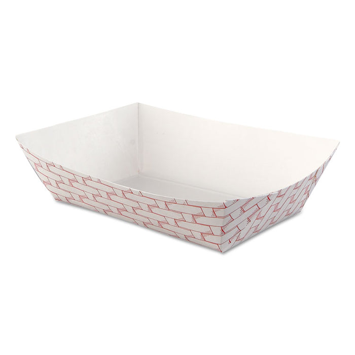 Paper Food Baskets, 2.5lb Capacity, Red/White, 500/Carton