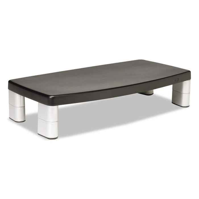 Extra-Wide Adjustable Monitor Stand, 20" x 12" x 1" to 5.78", Silver/Black, Supports 40 lbs