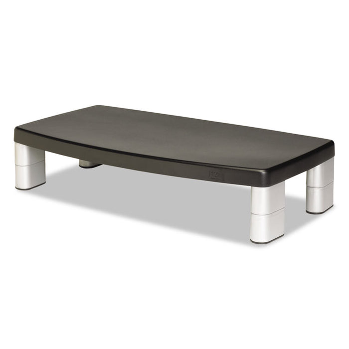 Extra-Wide Adjustable Monitor Stand, 20" x 12" x 1" to 5.78", Silver/Black, Supports 40 lbs