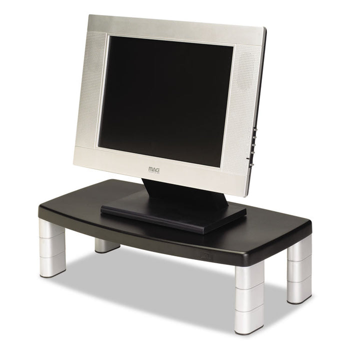 Extra-Wide Adjustable Monitor Stand, 20" x 12" x 1" to 5.78", Silver/Black, Supports 40 lbs