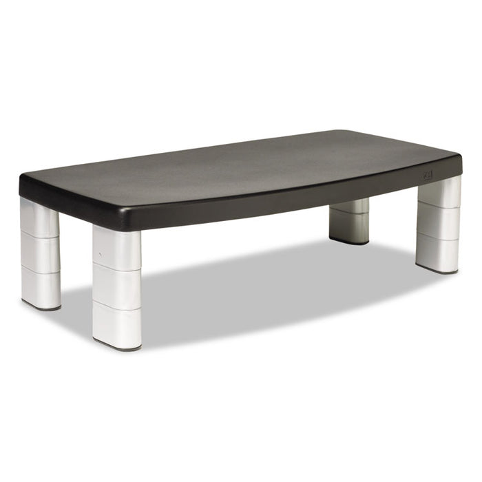 Extra-Wide Adjustable Monitor Stand, 20" x 12" x 1" to 5.78", Silver/Black, Supports 40 lbs