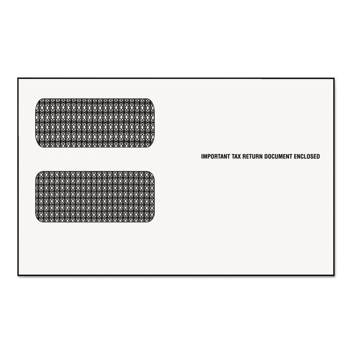 1099 Double Window Envelope, Commercial Flap, Gummed Closure, 5.63 x 9, White, 24/Pack