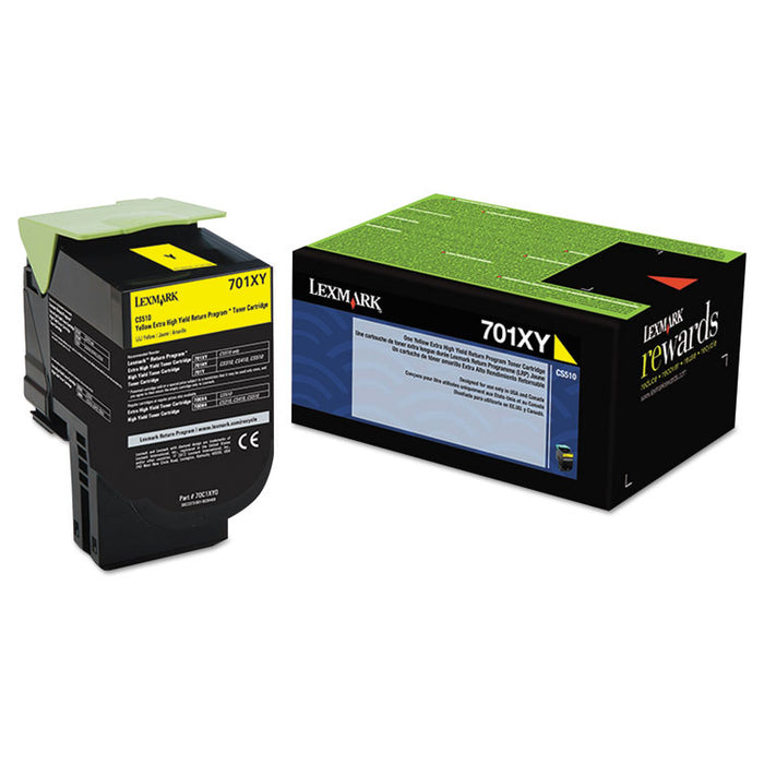 70C1XY0 Return Program Extra High-Yield Toner, 4000 Page-Yield, Yellow