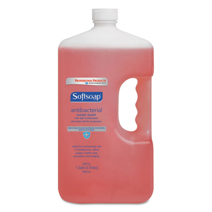 Antibacterial Liquid Hand Soap Refill, Crisp Clean, Pink, 1gal Bottle, 4/Carton